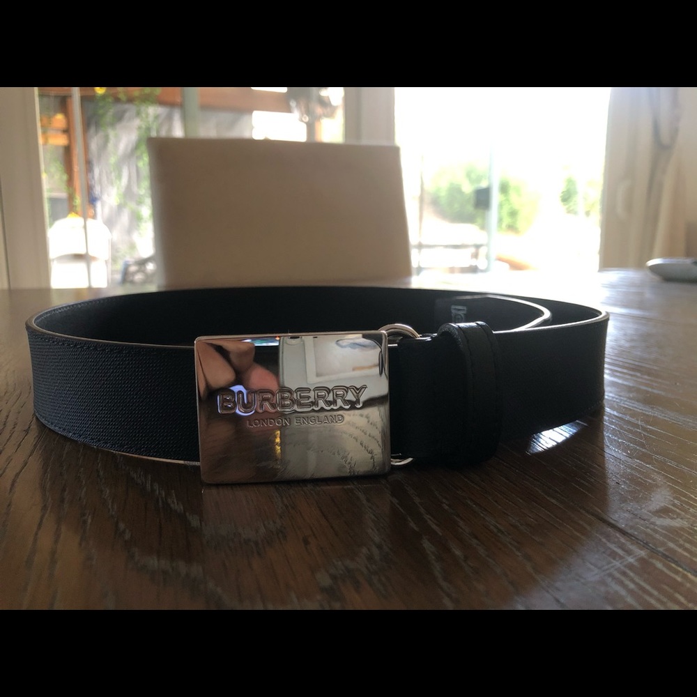 Black/Blue Burberry Belt